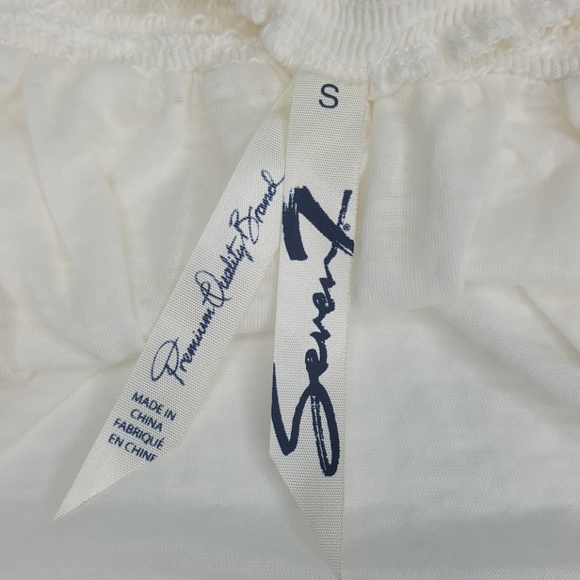 Seven 7 Off White Short Sleeve Top - Picture 4 of 8